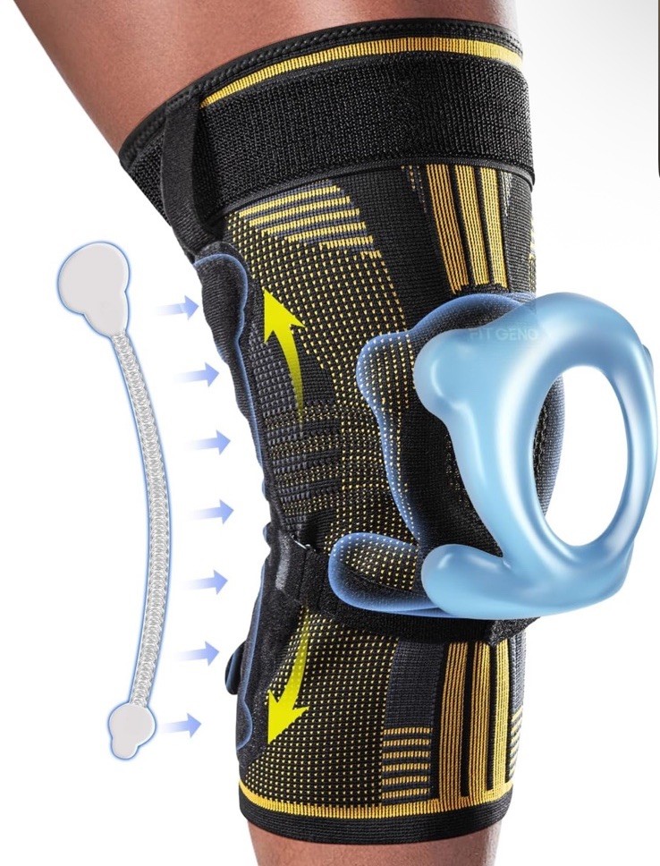 Fit Geno Knee Brace with Side Stabilizers – Breathable Support Sleeve in Large Size