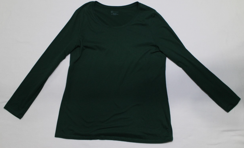 No Boundaries Women's Blouse Size 21 Green V-Neck Long Sleeve Casual