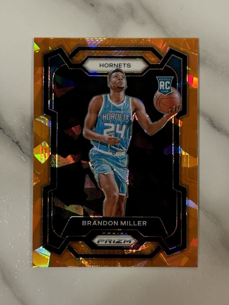 2023-24 Panini Prizm Brandon Miller Orange Cracked Ice Prizm RC, Hornets 🏀🏀