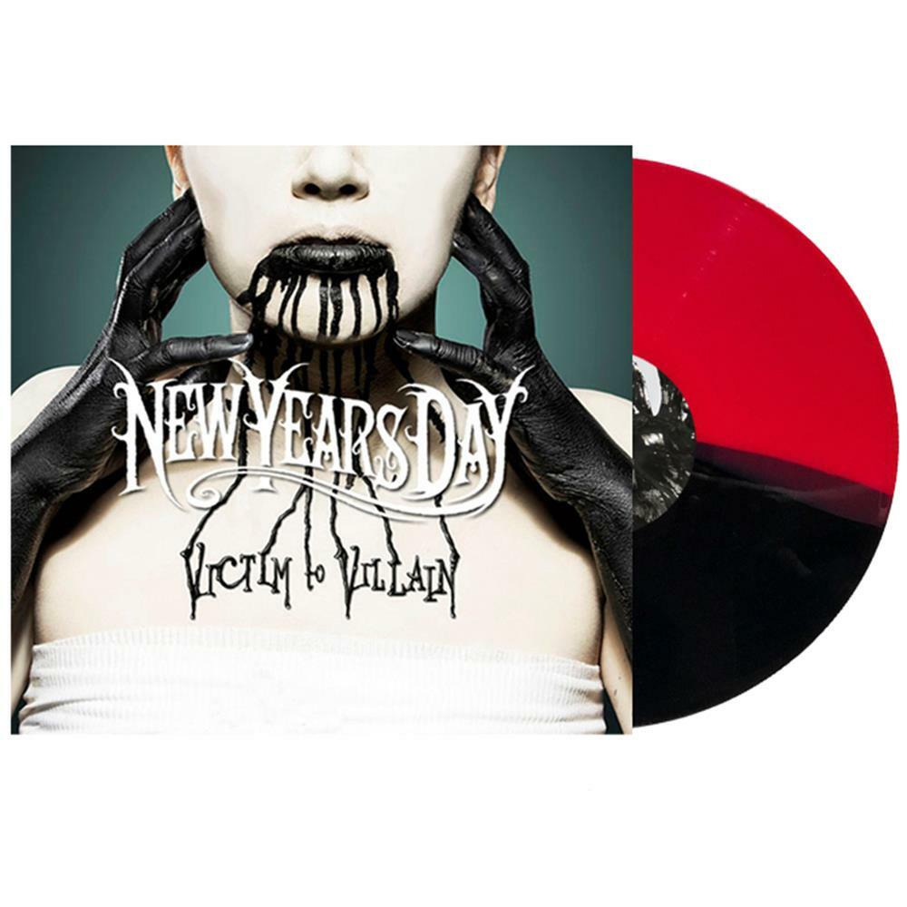 NEW YEARS DAY - VICTIM TO VILLAIN - Half Red/Half Black /300 - NEW! w/Poster-image