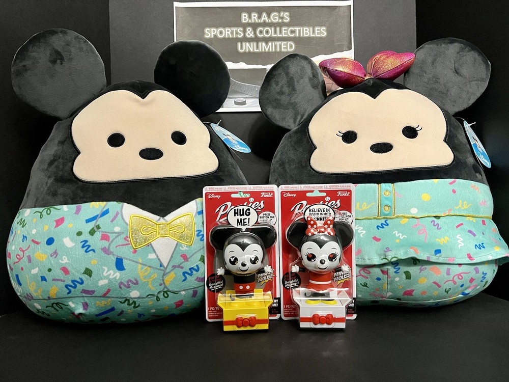 Squishmallow 16” Holiday New Years Mickey&Minnie Mouse Set And Popsies Set! 🎆🔥-image