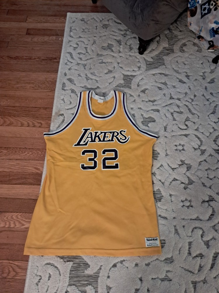 Vintage NBA Lakers Magic Johnson Macgregor Sand-Knit Jersey Excellent Condition