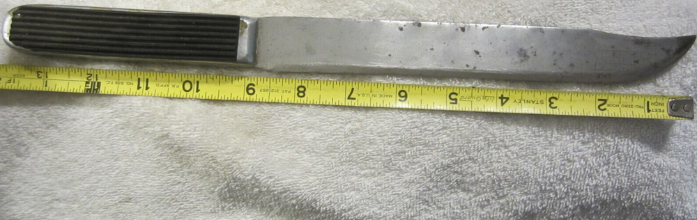 9-inch vintage W.O Barnes Detroit MI military fixed blade carbon steel knife