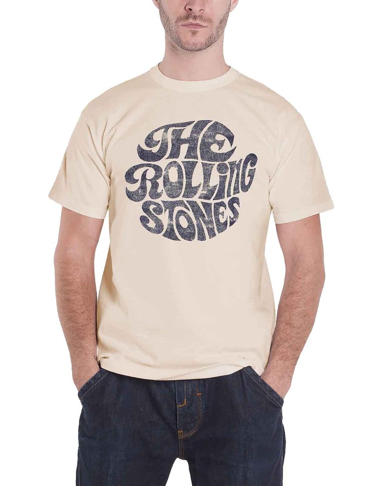 Vintage 70s Rolling Stones Logo Cream Official Mens Band T-Shirt