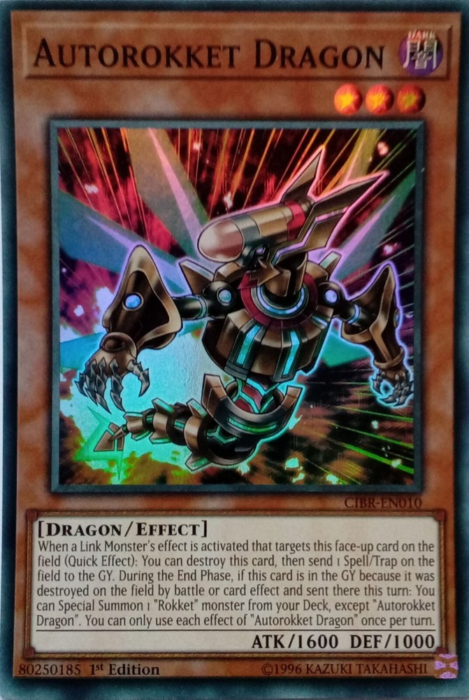 CIBR-EN010 Autorokket Dragon Super Rare 1st Edition YuGiOh Card