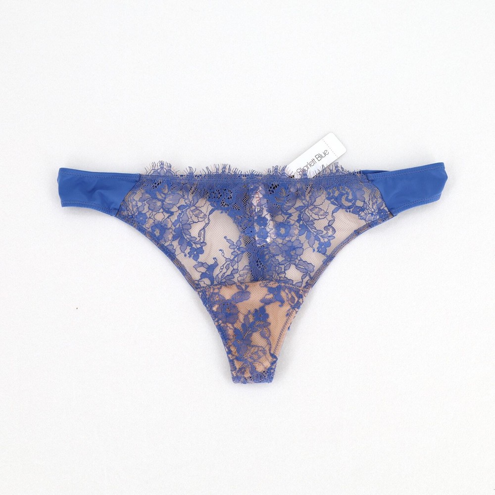 Skarlett Blue Sea Blue Entice Lace Thong Panties for Women Size M  