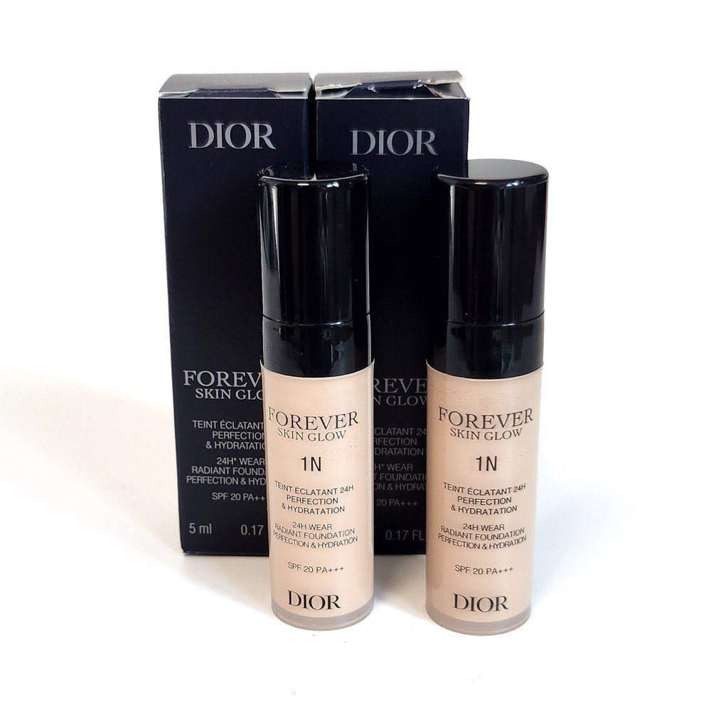 Dior Forever Skin Glow 24H Hydrating Foundation #1N  0.17 fl.oz X 2pcs Mini
