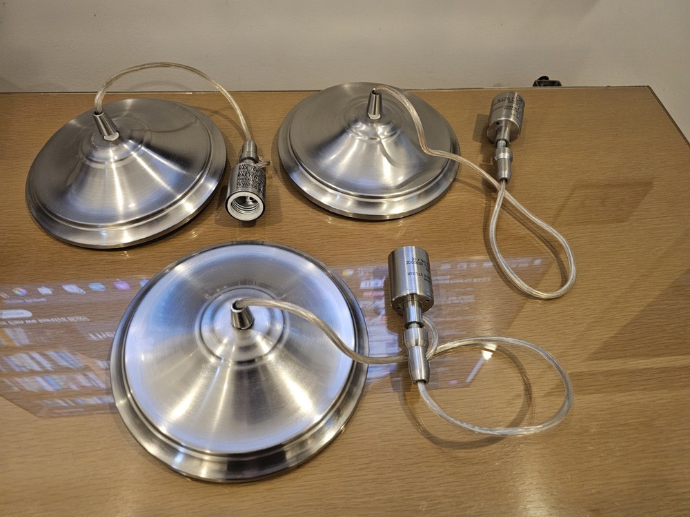 Lot Of 3 PORTFOLIO Recessed Pendant Light Conversion Kit Nickel  #0150428