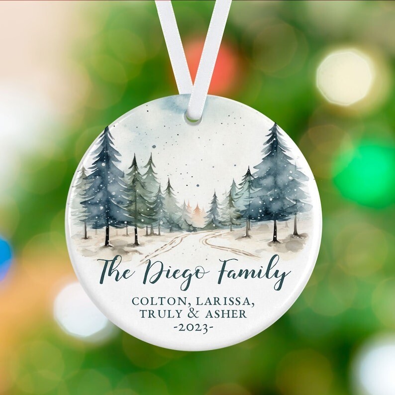Personalized Family Christmas Ornament - Christmas Tree Ornament - Family Cer...