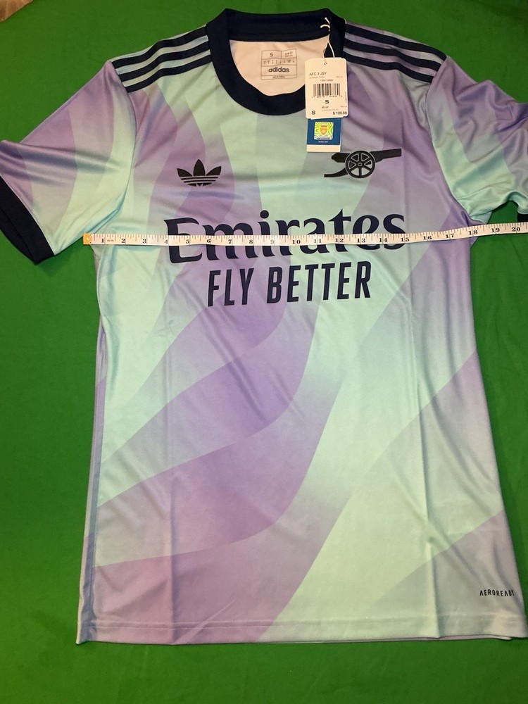 Adidas Arsenal Men's Size S Third Jersey 24/25 Aqua/Purple/Navy IZ0114 Colorful