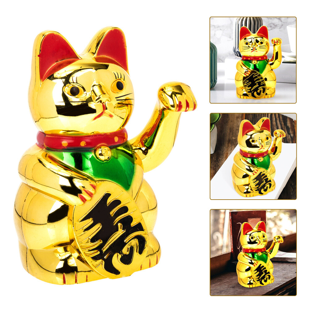 Sturdy Useful Creative Waving Cat Decoration Cat Ornament