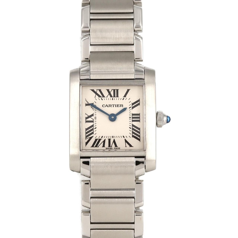 Authentic Cartier Tank Francaise SM W51008Q3 Stainless Steel Quartz Watch Ref 2700039853308