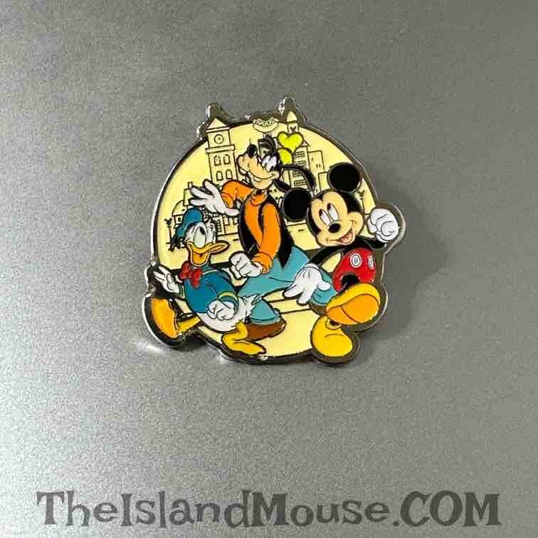 Rare Disney Monogram Fab Mickey Goofy Donald Walking Pin (UD:155216)