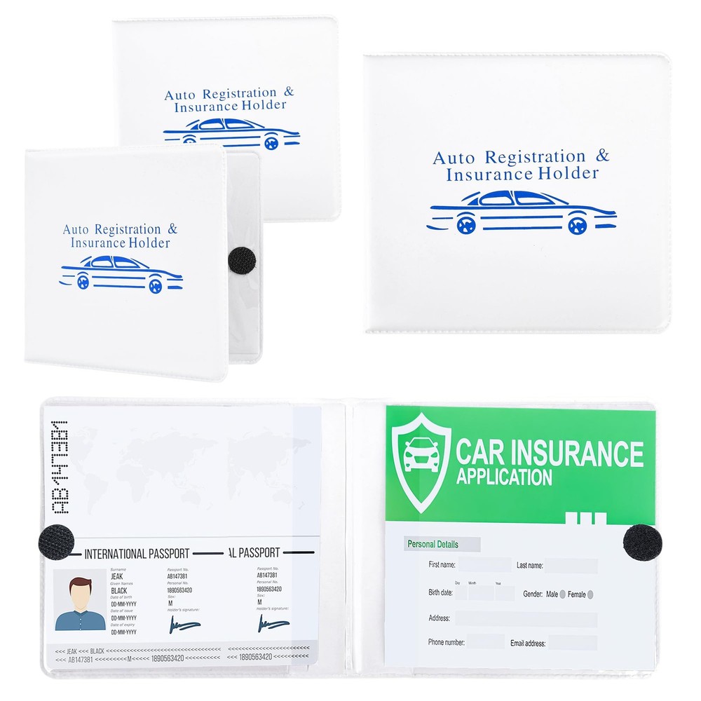 Auto Registration and Insurance Card Holder 2 Packs Car Document ID Holder Gl...