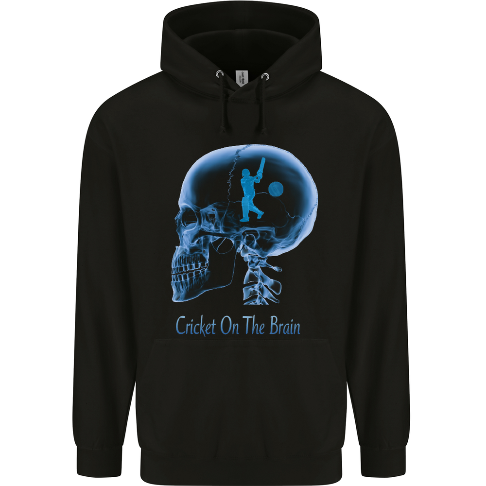 Cricket on the Brain Funny Cricketer Mens 80% Cotton Hoodie