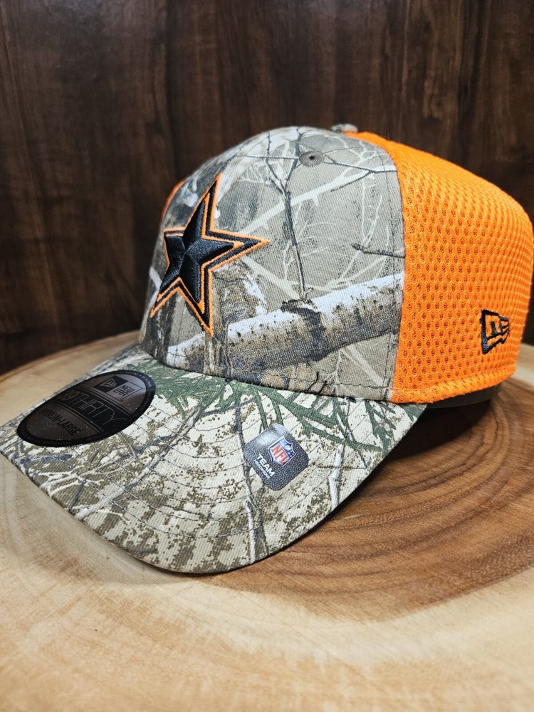 Gorra Dallas Cowboys New Era 39Thirty Stretchfit Talla M/L Naranja Camuflaje NFL