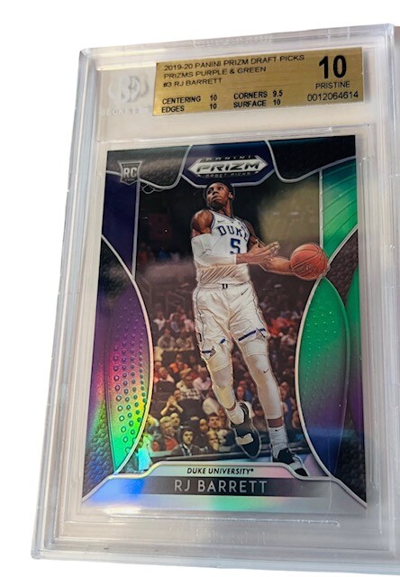 RJ Barrett Rookie RC BGS 10 PRISTINE POP 1/1 sp 2019-20 Prizm Purple Green /199