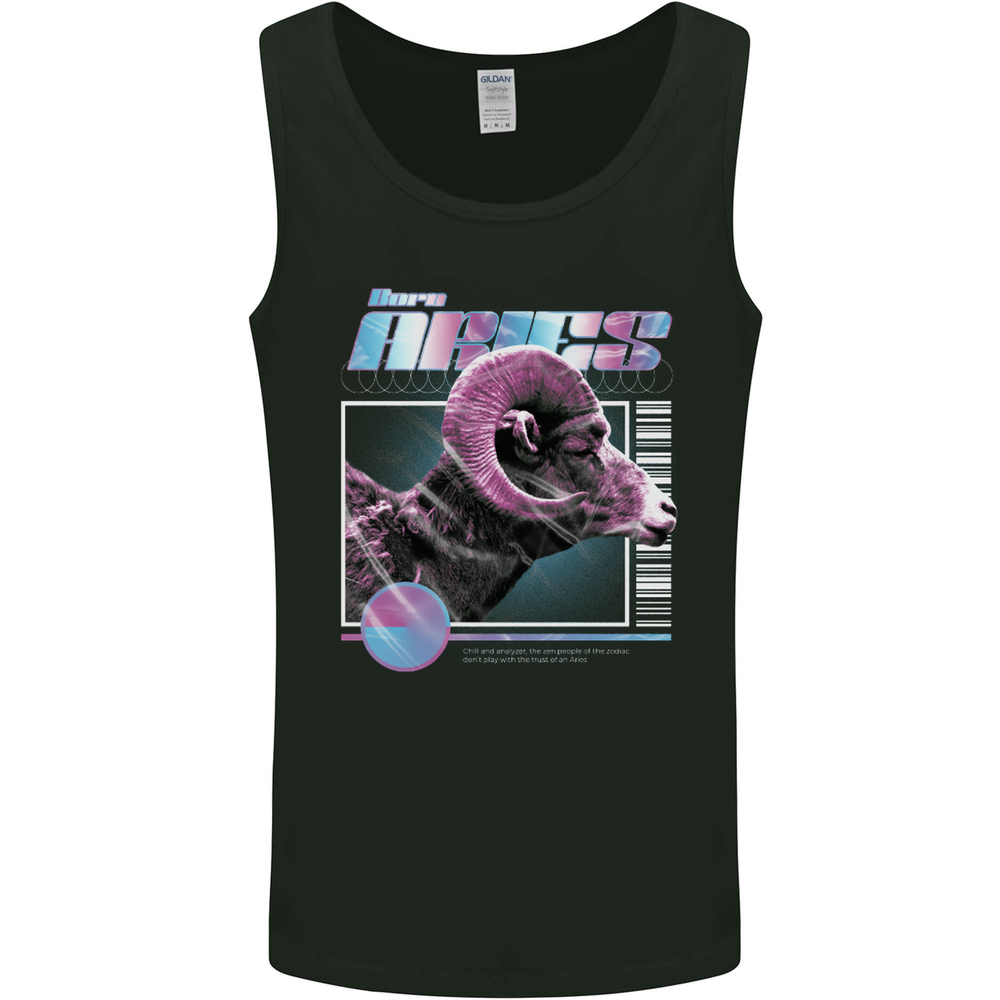 Born Aries Birthday Star Sign Mens Vest Tank Top