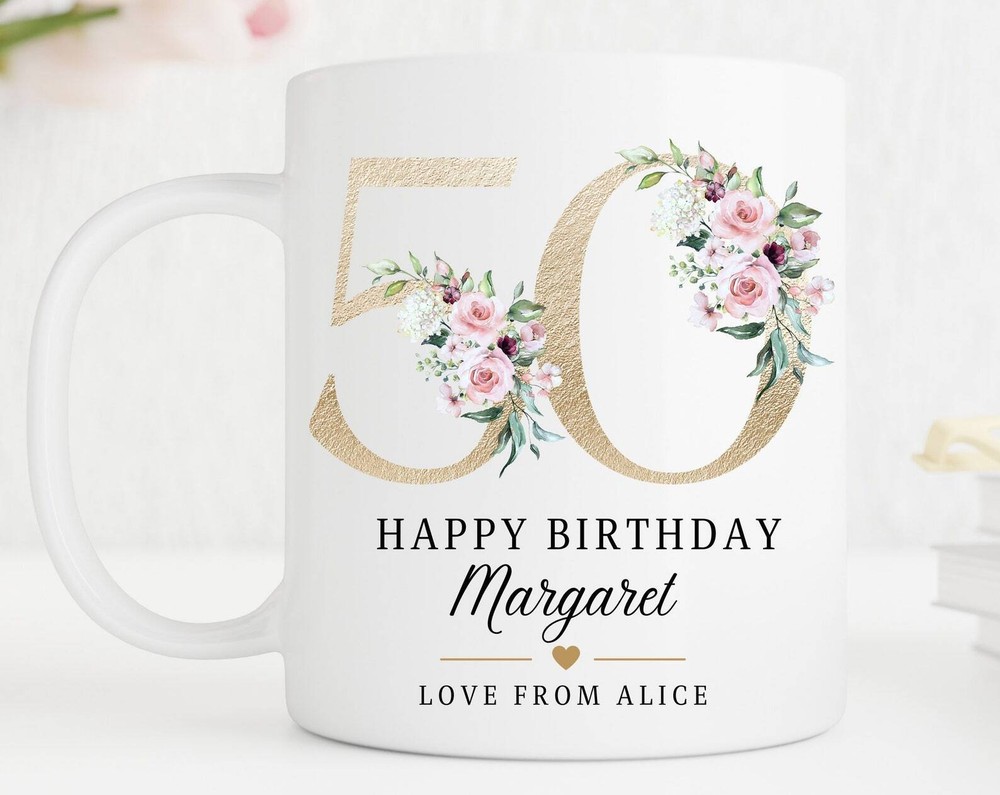 Personalized 50th Birthday Mug Personalized Age Mug Best Friend Gift