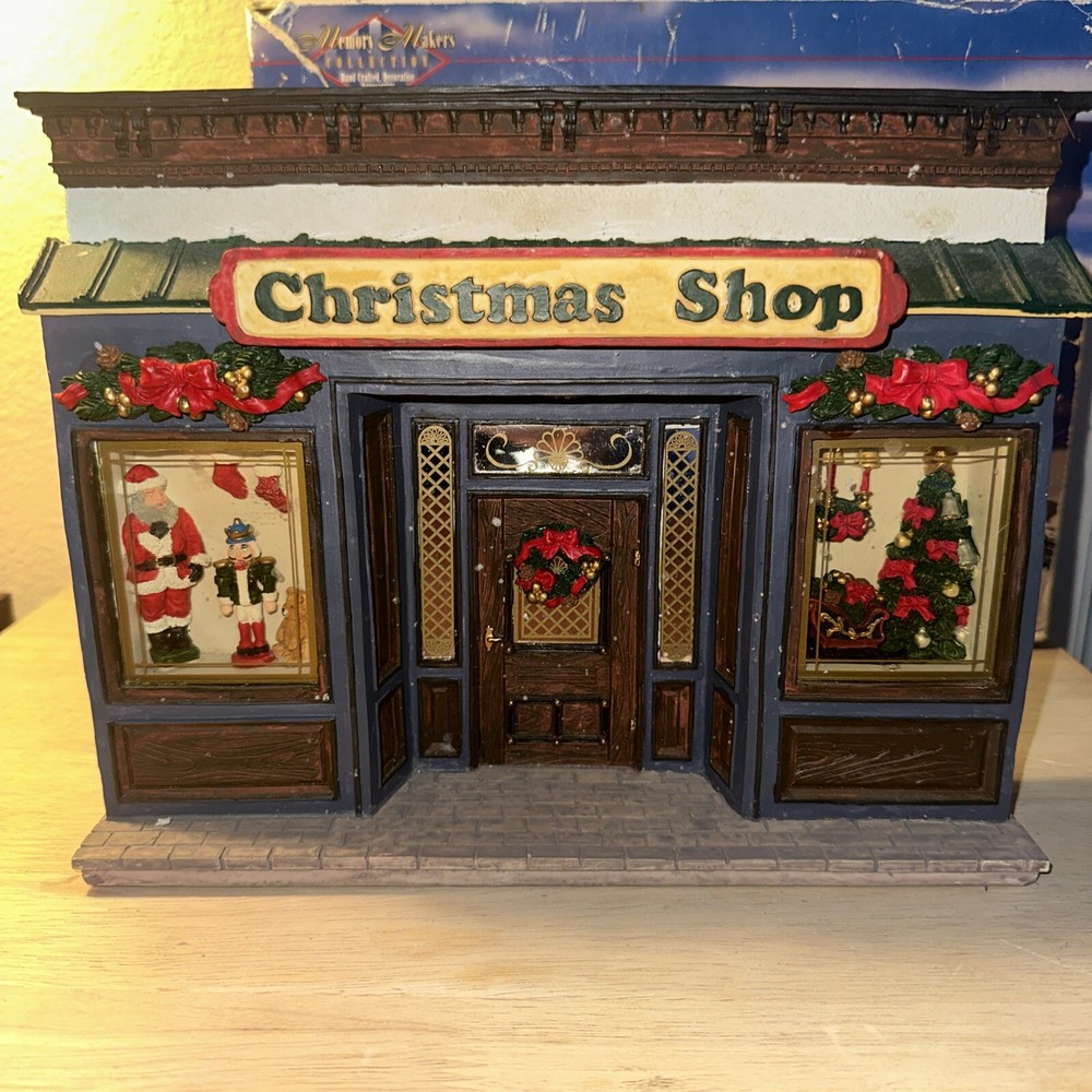 Lemax 1997 Memory Makers Lighted Christmas Shop Storefront Display 77058 Holiday Village Collectible