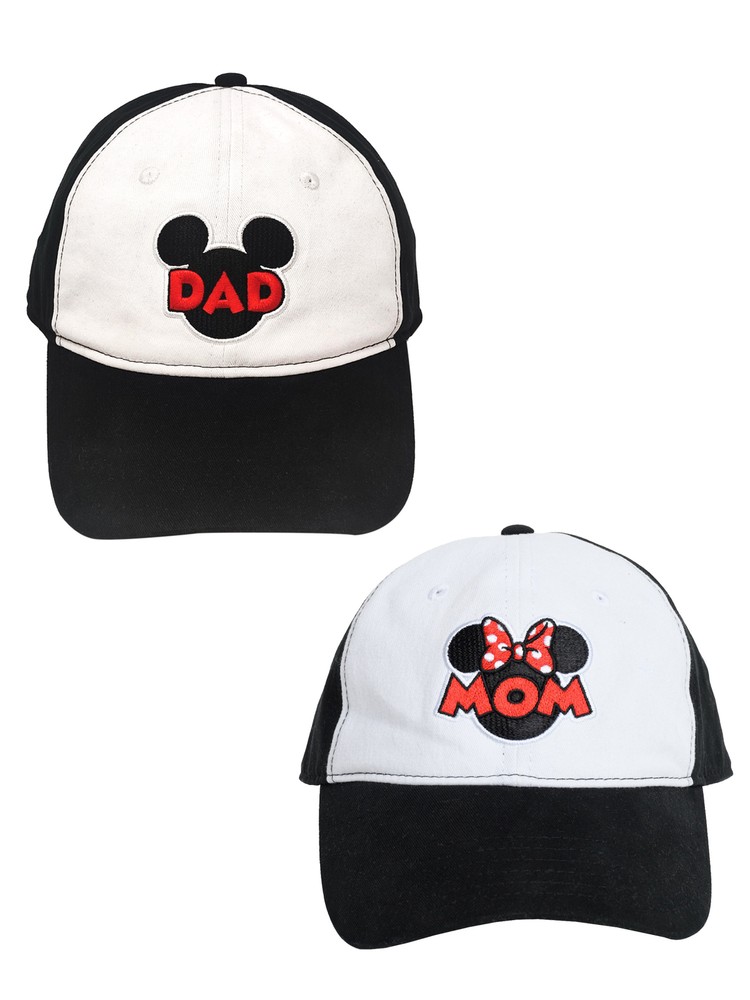 Juego de 2 gorras de béisbol Disney mamá y papá Disney negro blanco