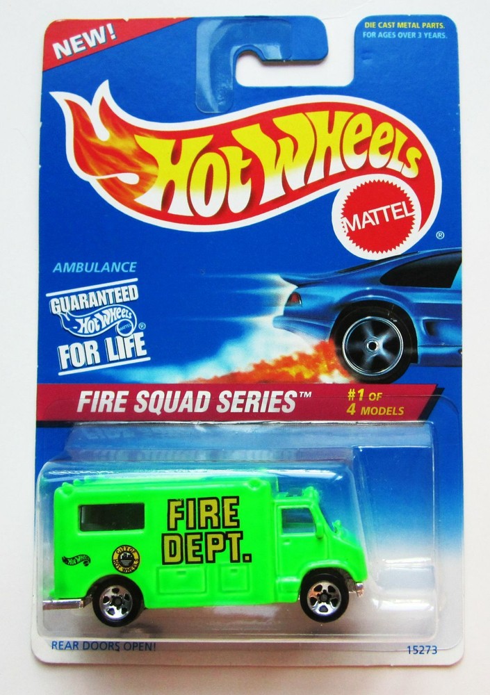 Hot Wheels Fire Squad Series Ambulance #1 1996 Near Mint Card MOSC 424 15273