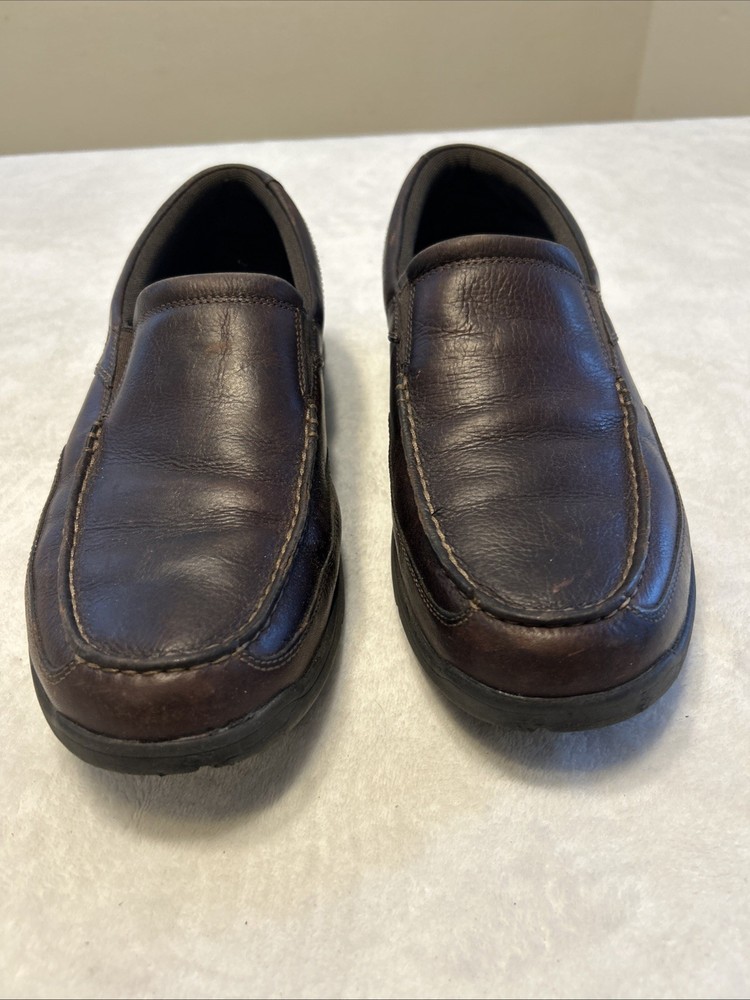 Rockport Men’s Shoes Size 10.5 W Wide Brown Leather Slip On Casual Comfort XCS