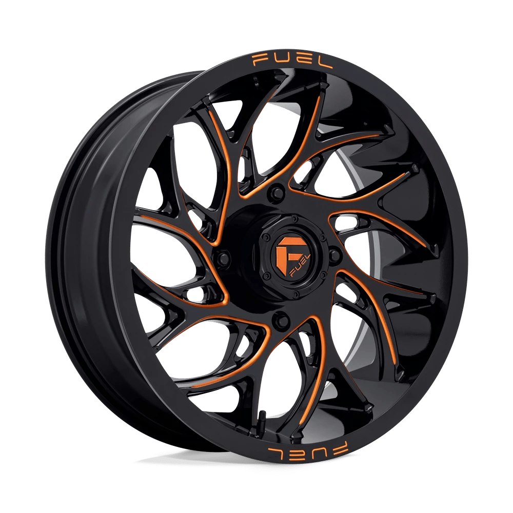 22x7 +0 Fuel UTV D780 Runner UTV 4x156 Gloss Black Orange Wheels (Set of 4)