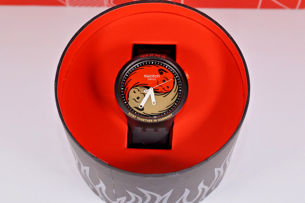 New Swatch Big Bold SO27Z109 Ox Rocks Chinese New Year 47MM Watch 2021 Special-image