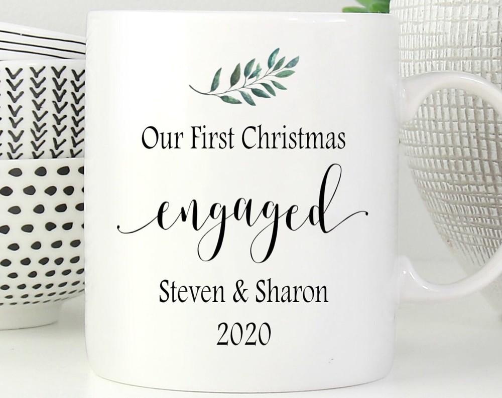 Our First Christmas Engaged Mug * Personalized Christmas Gift * Engagement Gift