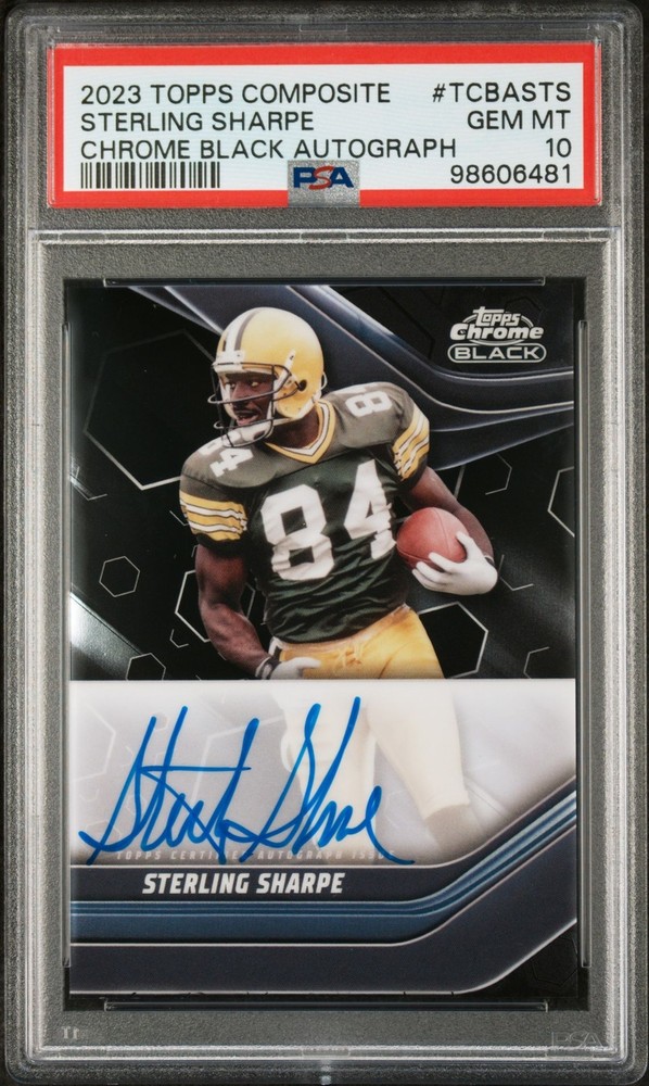 2023 Topps Chrome Black Auto #TCBA-STS Sterling Sharpe PSA 10