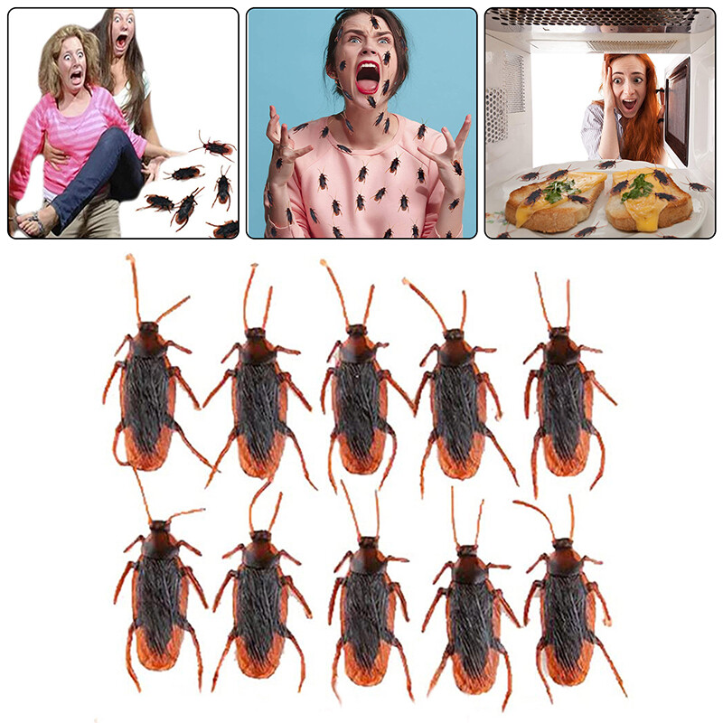 10-100 Pcs Cockroach Bug Funny Prank Novelty Life Like Fake Toy Trick Realistic