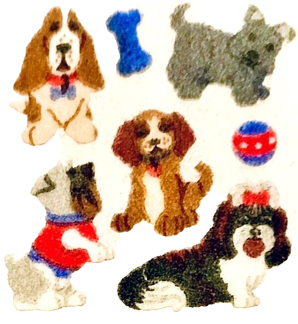 *RARE*    Fuzzy PUPPY DOG PUPPIES DOGS Sandylion Stickers - 1 square