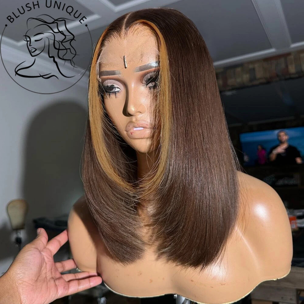 Chocolate Brown Blonde Layered Lace Front Synthetic Wig Glueless