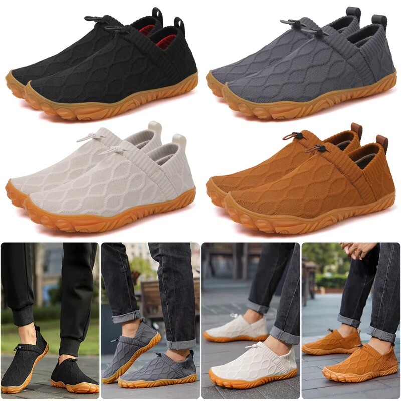 Men's Casual Barefoot Walking Shoes Breathable Anti-skid Slip On Shoes Outdoor