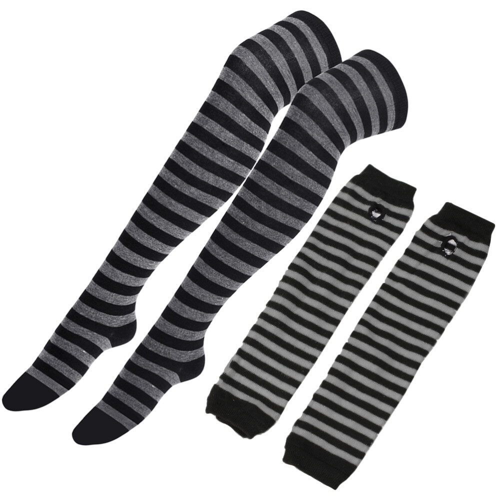 Thigh Socks Plush Striped Glove Stockings Light Miss