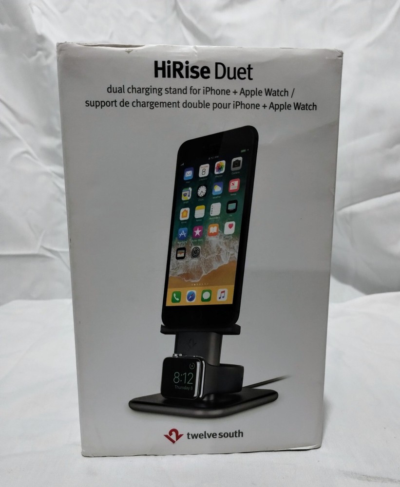 Twelve South HiRise Duet | Soporte de carga doble iPhone/Apple Watch SIN ADAPTADOR DE CA-image