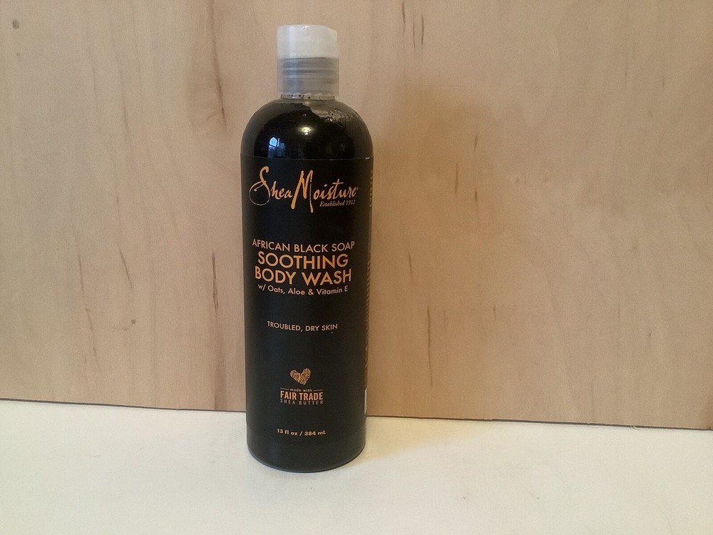 Shea Moisture African Black Soap Soothing Body Wash 13 fl oz (384 ml), NEW
