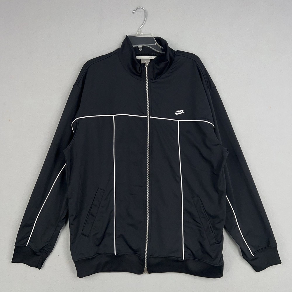Vintage Nike Jacket Mens XL Black Zip Up Track Street Performance Retro Y2K 90s