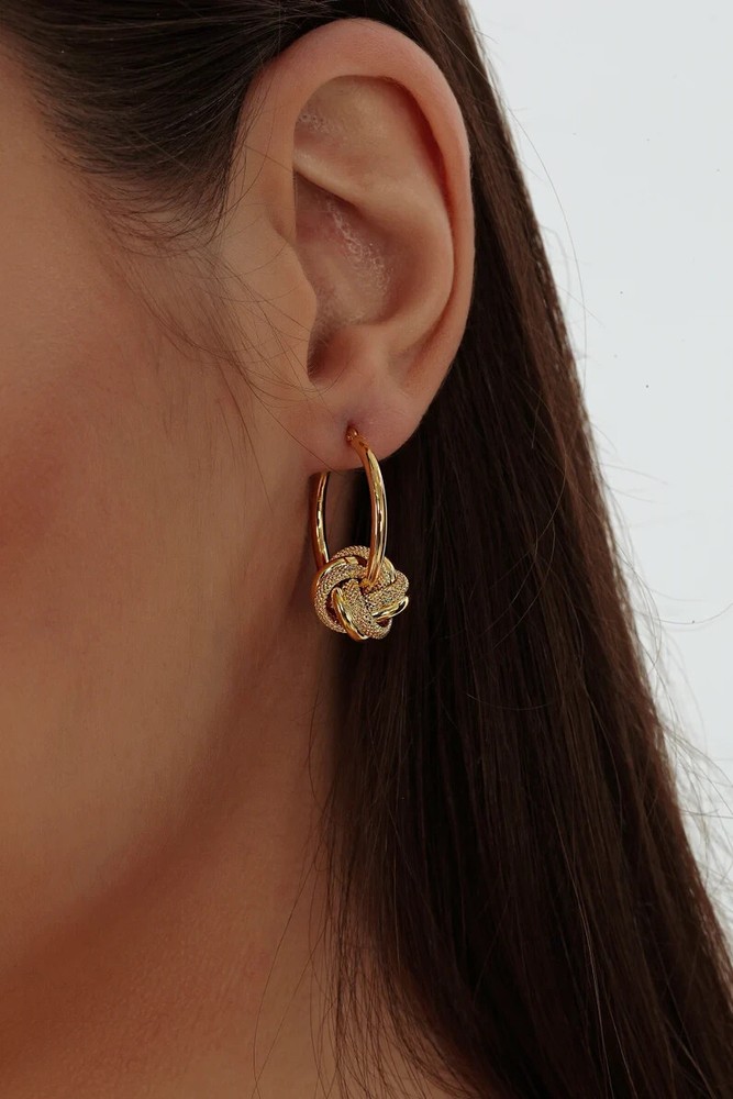 2.20 Ct Round Cut Simulated Diamond 14k Yellow Gold Plated Unique Hoop Earrings