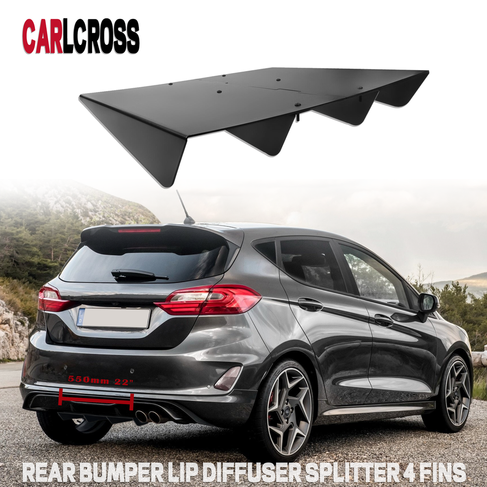 22x20 Universal Rear Bumper Diffuser 4 Fins for Ford Fiesta S SE ST