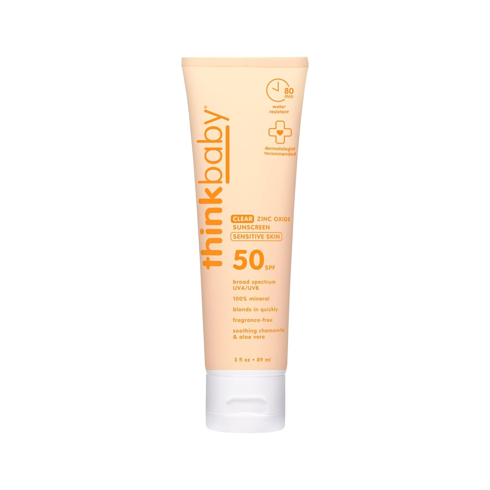 baby Baby Sunscreen for Sensitive Skin, 3 Fl Oz, SPF 50 Clear Zinc Oxide Baby Mi