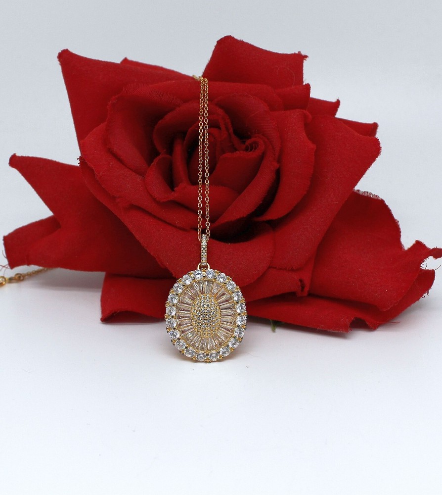 Sterling Silver Cubic Zirconia 18 Inch Necklace 6.89g Cat Rescue