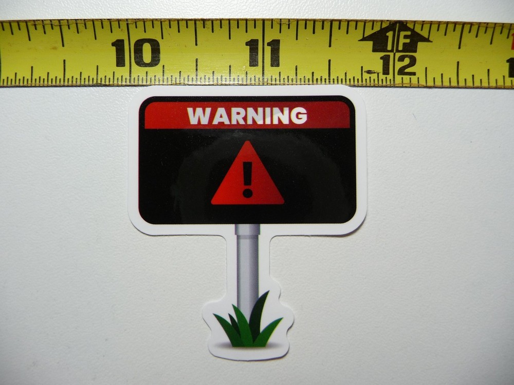 WARNING SIGN POLE STICKER DECAL FUNNY JOKE GAG PRANK FUN
