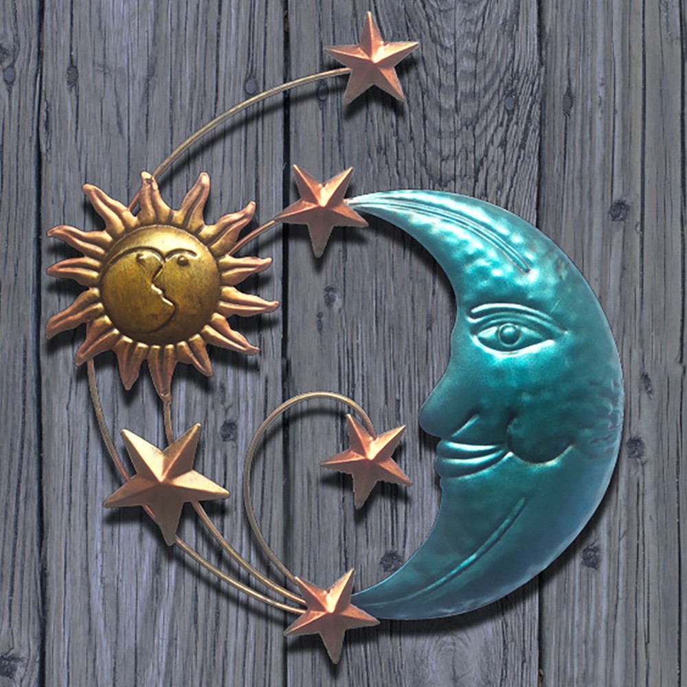 Metal Moon and Sun Wall Decor Sun Moon Star Decoration for Wall Art Decor