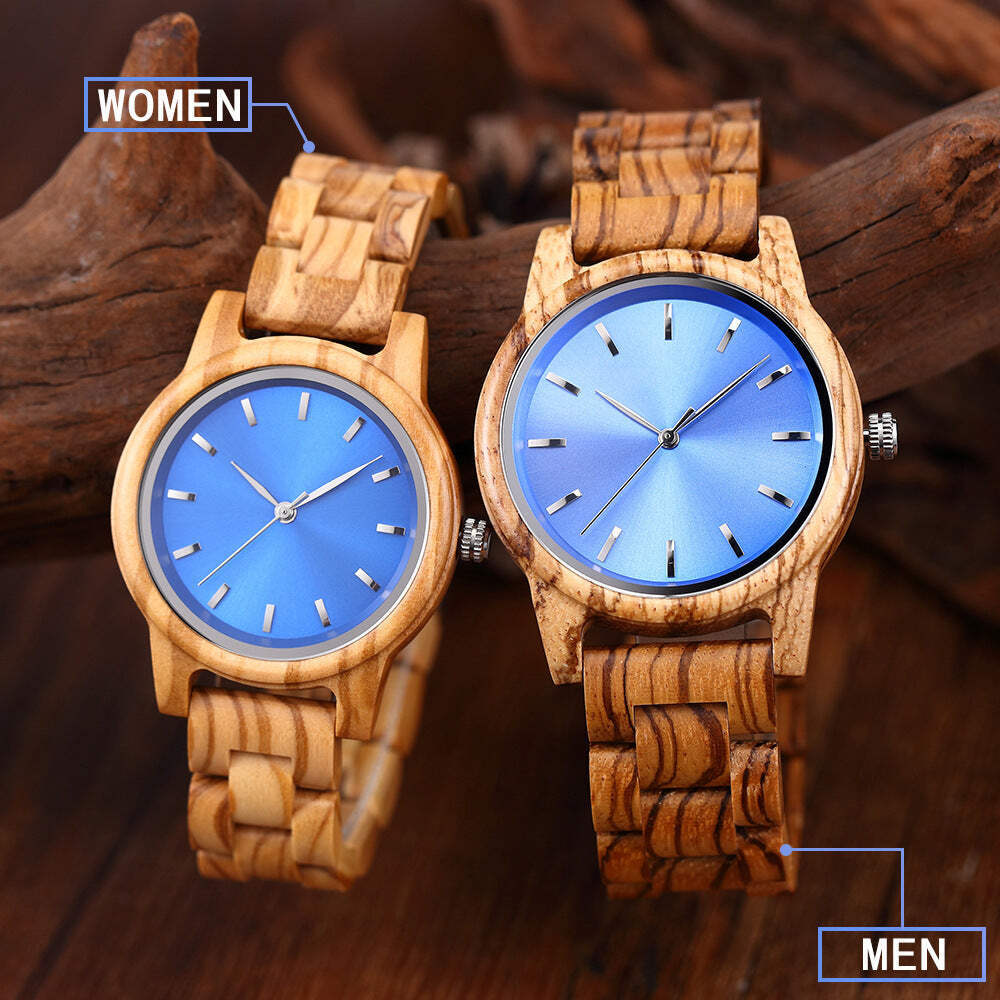 Stylish Ultra-thin Wooden Watch with Colorful Zebra and Sandalwood Designs