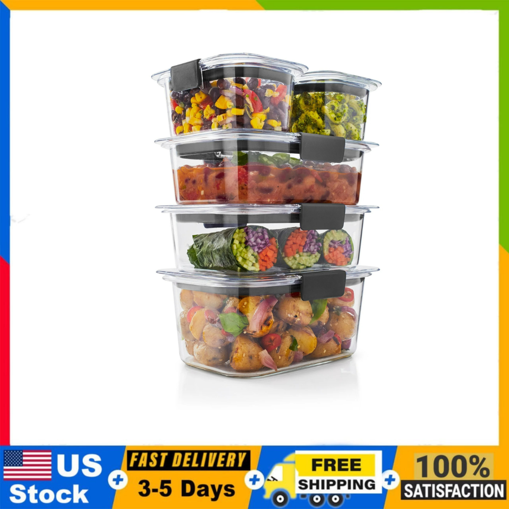 Rubbermaid Brilliance 10-Piece Leak-Proof Clear Food Storage Container Set