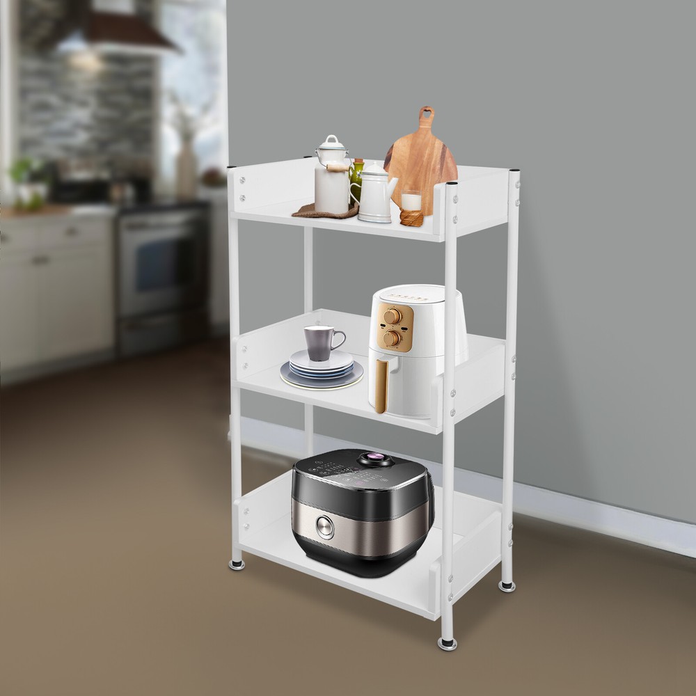 3 Tier Wooden Bookshelf Display Rack for Kitchen Storage Organizer
