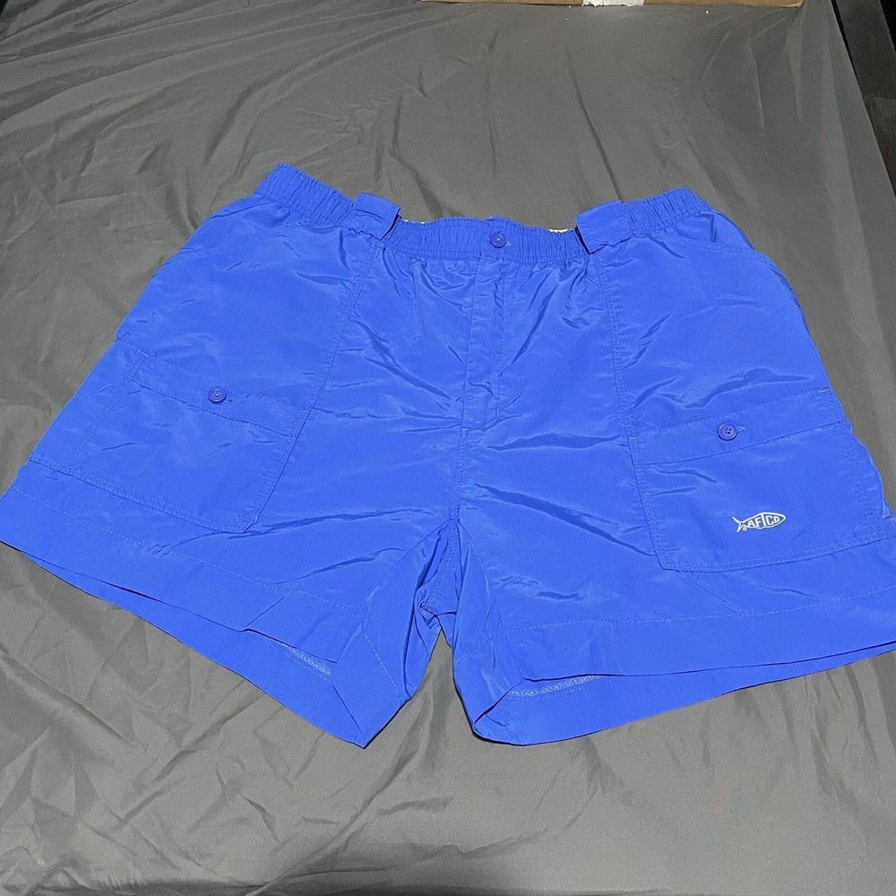 AFTCO Shorts Mens 42 Navy Blue Nylon Fishing Performance Cargo Hiking Activewear