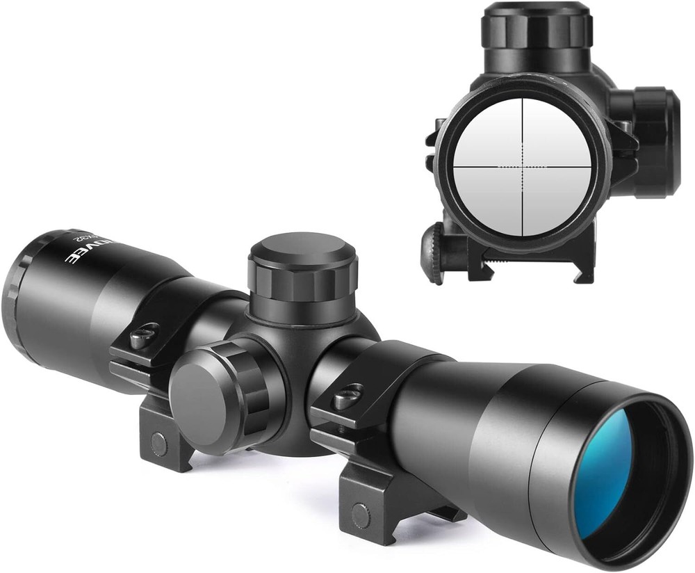 4x32 Compact Rifle Scope,Airsoft Scope Crosshair Optics,Hunting Gun Black